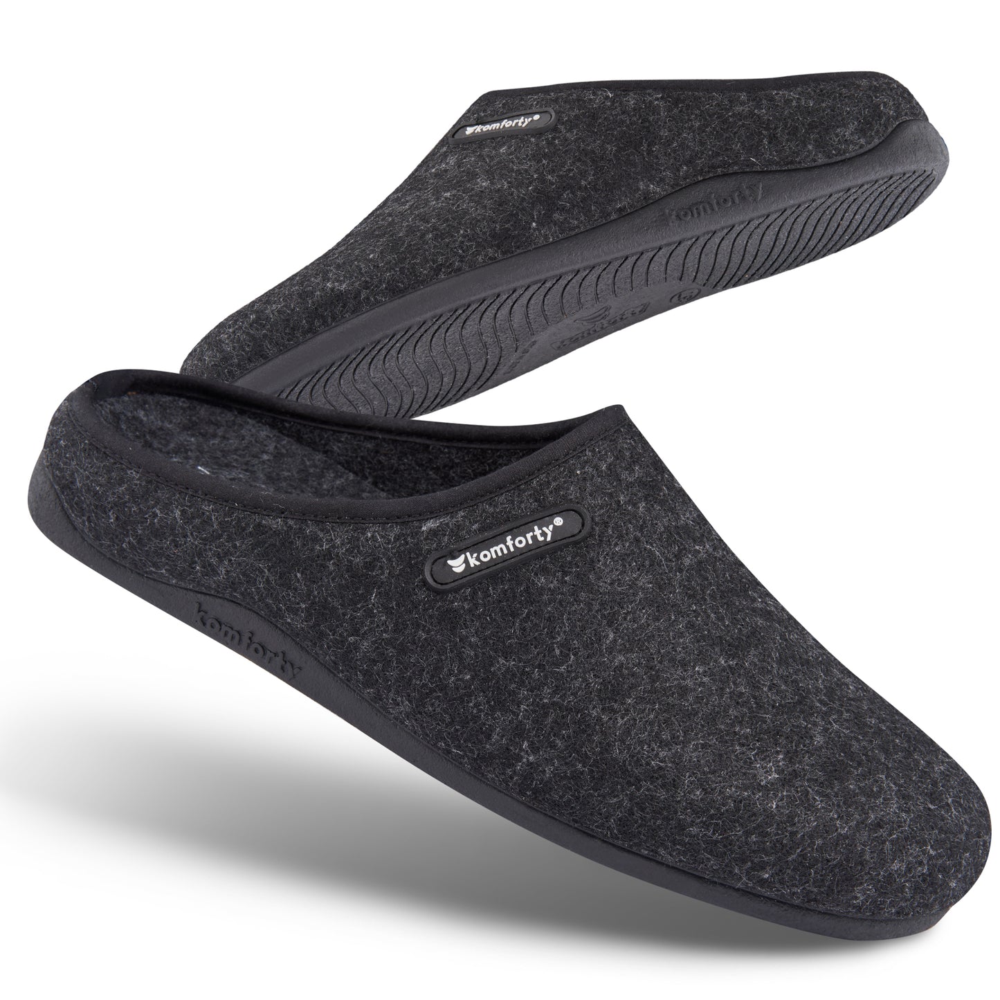 Komforty Pantoffels | Zwart | Duurzaam | Antislip | Unisex | Topkwaliteit Sloffen van wol | Uitneembare zool
