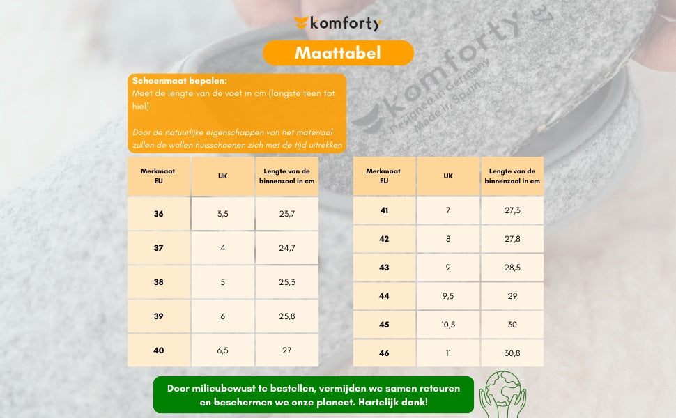 Komforty Pantoffels | Groen | Duurzaam | Antislip | Unisex | Topkwaliteit Sloffen van wol | Uitneembare zool