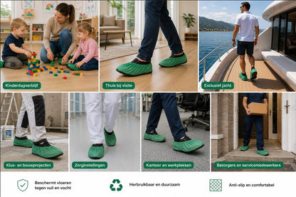 Scovvii Professionele Overschoenen | Groen | Zeer Sterk | Antislip | Duurzaam | Schoenhoesjes | Schoenovertrekken | voor binnen gebruik