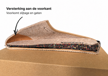 Komforty Pantoffels | Grijs | Antislip | Unisex | Topkwaliteit wol