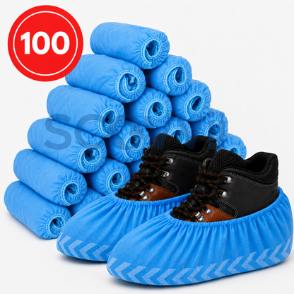 Scovvii Non-Woven Shoe Covers – 100 pieces - Strong – 4.5g - Hygienic & Reliable – Anti-slip – Disposable – Shoe Covers