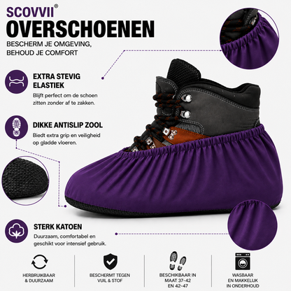 Scovvii Premium Overschoenen | Paars | Sterk | Antislip | Wasbaar | Schoenhoesjes