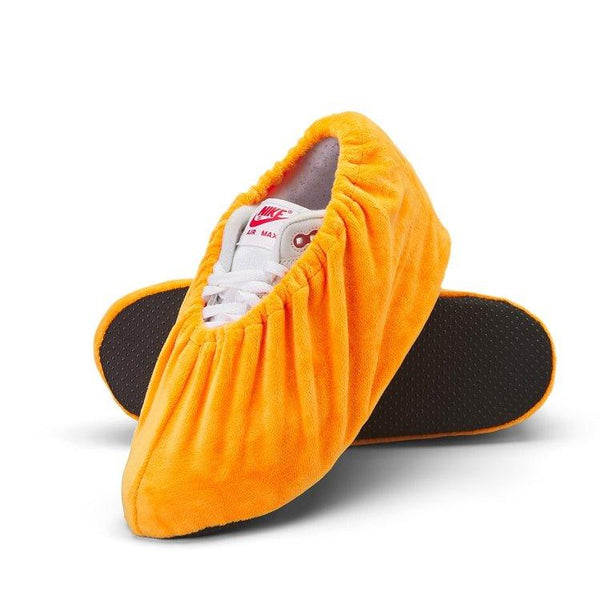 2 Paar Velours overschoenen oranje lekker zacht wasbaar antislip maat 37 - 42 - Overschoen-Kampioen | Overschoenen | Schoenhoesjes en Schoenovertrekken