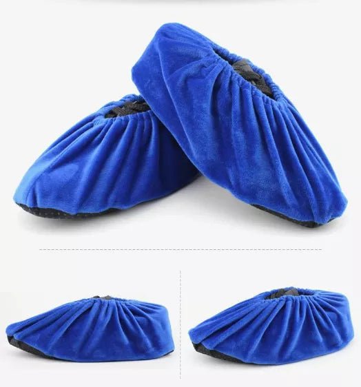 Velours Kinder Overschoenen | Blauw | Maat 25-30 | Antislip | Wasbaar - Overschoen-Kampioen | Overschoenen | Schoenhoesjes en Schoenovertrekken